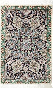 Tappeto Nain 9la Medaglione Floreale Nero Verde 59x90 Cm