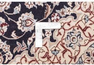 Tappeto Nain 9la Medaglione Floreale Blu Scuro Avorio 82x130 Cm