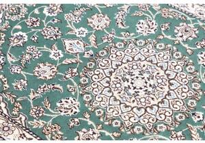 Tappeto Nain 9la Medaglione Floreale Verde Petrolio Avorio 79x116 Cm