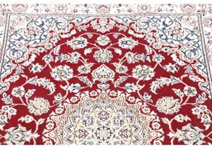 Tappeto Nain 9la Medaglione Floreale Rosso Avorio 82x118 Cm