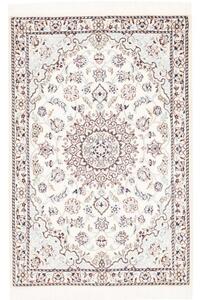 Tappeto Nain 9la Medaglione Floreale Avorio Blu Scuro 81x122 Cm
