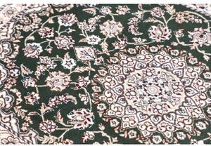 Tappeto Nain 9la Medaglione Floreale Verde Scuro Avorio 80x116 Cm