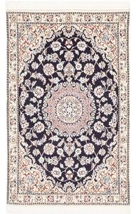 Tappeto Nain 9la Medaglione Floreale Blu Scuro Avorio 80x127 Cm