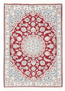 Tappeto Nain 9la Medaglione Floreale Rosso Avorio 82x118 Cm