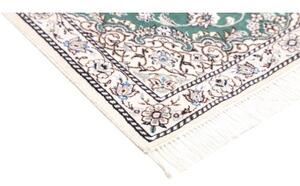 Tappeto Nain 9la Medaglione Floreale Verde Petrolio Avorio 79x116 Cm