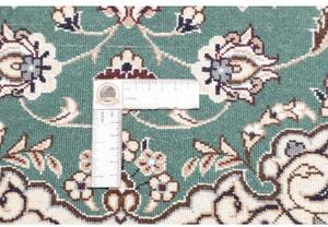 Tappeto Nain 9la Medaglione Floreale Verde Petrolio Avorio 79x116 Cm
