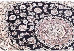 Tappeto Nain 9la Medaglione Floreale Blu Scuro Avorio 80x127 Cm