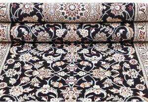 Tappeto Nain 9la Medaglione Floreale Blu Scuro Avorio Corsia 92x294 Cm