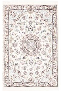 Tappeto Nain 9la Medaglione Floreale Avorio Blu 85x122 Cm