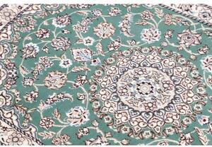 Tappeto Nain 9la Medaglione Floreale Verde Petrolio Avorio 80x120 Cm