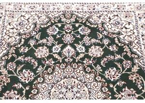 Tappeto Nain 9la Medaglione Floreale Verde Scuro Avorio 80x116 Cm