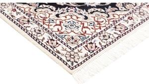 Tappeto Nain 9la Medaglione Floreale Blu Scuro Avorio 81x120 Cm