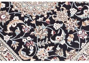 Tappeto Nain 9la Medaglione Floreale Blu Scuro Avorio Corsia 92x294 Cm