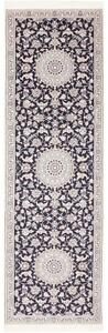 Tappeto Nain 9la Medaglione Floreale Blu Scuro Avorio Corsia 92x294 Cm