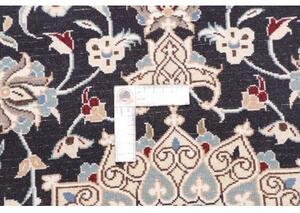 Tappeto Nain 9la Medaglione Floreale Blu Scuro Avorio Corsia 92x294 Cm