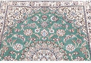 Tappeto Nain 9la Medaglione Floreale Verde Petrolio Avorio 80x120 Cm