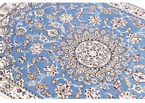 Tappeto Nain 9la Medaglione Floreale Azzurro Bianco 78x114 Cm