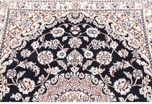 Tappeto Nain 9la Medaglione Floreale Blu Scuro Avorio 80x127 Cm