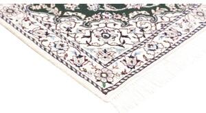 Tappeto Nain 9la Medaglione Floreale Verde Scuro Avorio 80x116 Cm