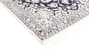 Tappeto Nain 9la Medaglione Floreale Blu Scuro Bianco Avorio 90x130 Cm