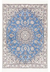 Tappeto Nain 9la Medaglione Floreale Azzurro Bianco 78x114 Cm