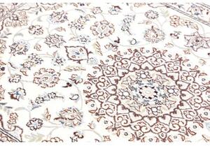 Tappeto Nain 9la Medaglione Floreale Avorio Blu 80x120 Cm