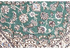 Tappeto Nain 9la Medaglione Floreale Verde Petrolio Avorio 79x116 Cm