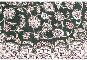 Tappeto Nain 9la Medaglione Floreale Verde Scuro Avorio 80x116 Cm