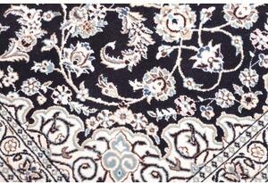 Tappeto Nain 9la Medaglione Floreale Blu Scuro Bianco Avorio 90x130 Cm