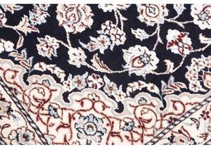 Tappeto Nain 9la Medaglione Floreale Blu Scuro Avorio 80x127 Cm