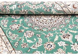 Tappeto Nain 9la Medaglione Floreale Verde Avorio 103x150 Cm