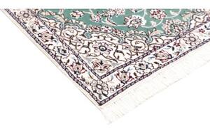 Tappeto Nain 9la Medaglione Floreale Verde Petrolio Avorio 80x120 Cm
