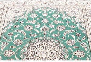Tappeto Nain 9la Medaglione Floreale Verde Avorio 103x150 Cm