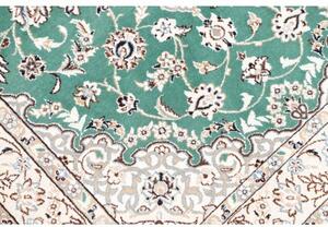 Tappeto Nain 9la Medaglione Floreale Verde Avorio 103x150 Cm