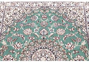 Tappeto Nain 9la Medaglione Floreale Verde Petrolio Avorio 80x120 Cm