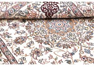 Tappeto Nain 9la Medaglione Floreale Avorio Blu 100x148 Cm