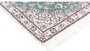 Tappeto Nain 9la Medaglione Floreale Verde Petrolio Avorio 80x120 Cm