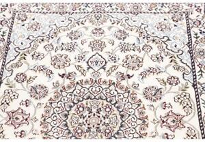 Tappeto Nain 9la Medaglione Floreale Avorio Bordeaux 82x120 Cm