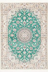 Tappeto Nain 9la Medaglione Floreale Verde Avorio 103x150 Cm