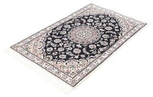 Tappeto Nain 9la Medaglione Floreale Blu Notte Avorio 81x120 Cm