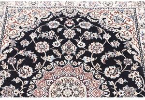 Tappeto Nain 9la Medaglione Floreale Blu Notte Avorio 81x120 Cm
