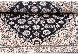 Tappeto Nain 9la Medaglione Floreale Blu Notte Avorio 81x120 Cm