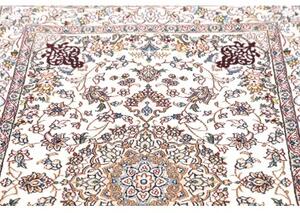 Tappeto Nain 9la Medaglione Floreale Avorio Blu 100x148 Cm