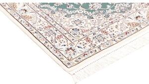 Tappeto Nain 9la Medaglione Floreale Verde Petrolio Avorio 98x148 Cm