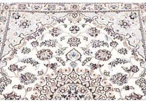 Tappeto Nain 9la Medaglione Floreale Avorio Blu 80x119 Cm