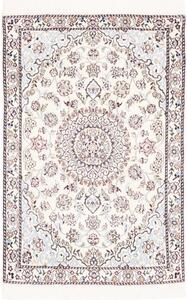 Tappeto Nain 9la Medaglione Floreale Avorio Bordeaux 82x120 Cm
