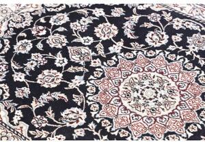 Tappeto Nain 9la Medaglione Floreale Blu Notte Avorio 81x120 Cm