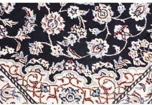 Tappeto Nain 9la Medaglione Floreale Blu Notte Avorio 81x120 Cm