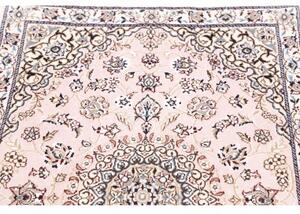 Tappeto Nain 9la Medaglione Floreale Rosa Chiaro Blu Avio 80x120 Cm