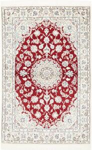 Tappeto Nain 9la Medaglione Floreale Rosso Avorio 100x158 Cm